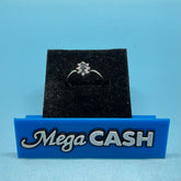 Ladies 9ct With Diamond & Black Stone Solid Gold Ring Size 6.5 / Size N/ 13-53